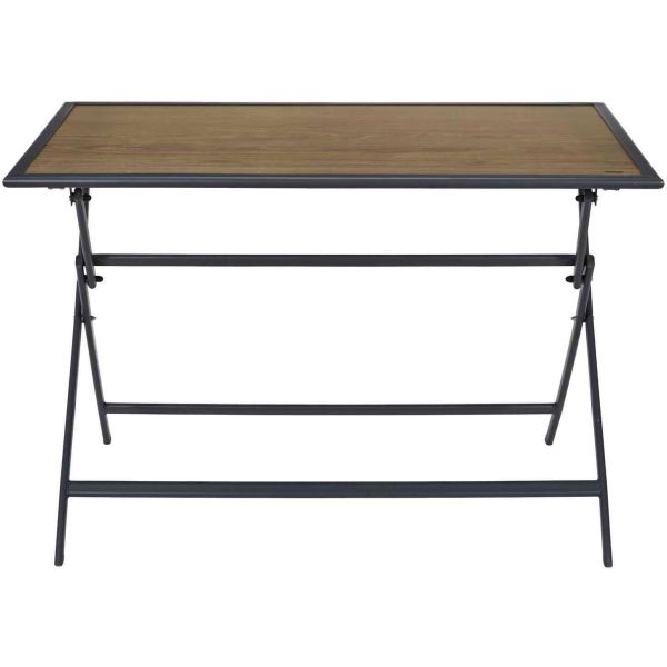 Table pliable en métal anthracite et effet bois Barcelone - CMP-5281