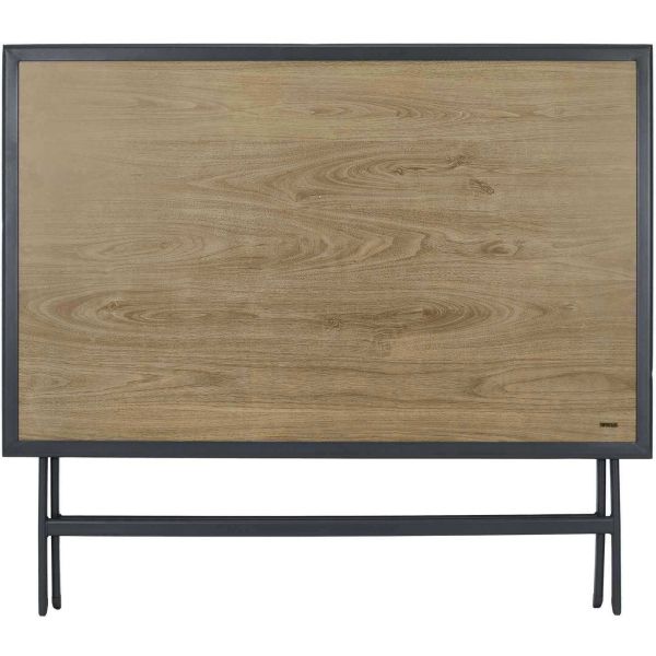 Table pliable en métal anthracite et effet bois Barcelone - 94,90