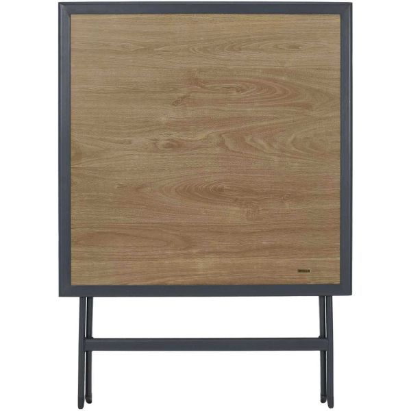 Table pliable en métal anthracite et effet bois Barcelone - 63,90
