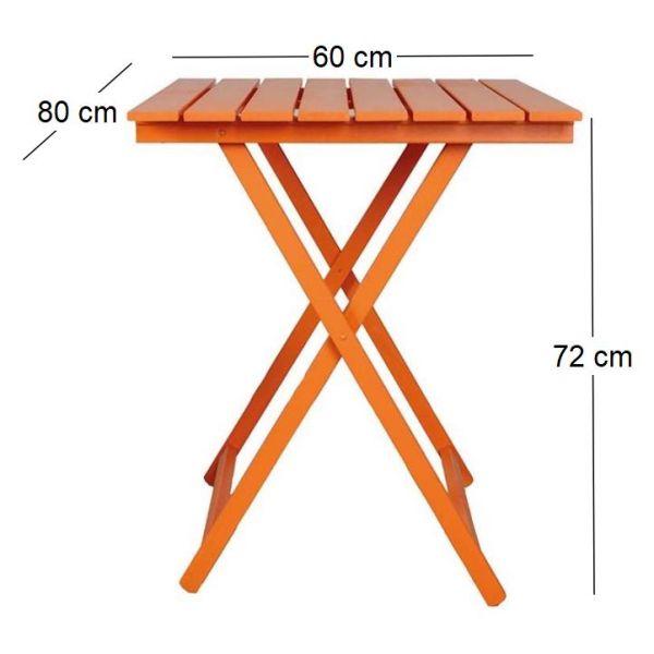 Table pliante 60 x 80 cm en bois - 6