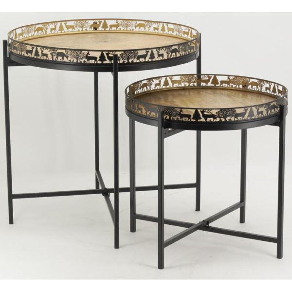 Table d'appoint Cerf en métal et bois - 5