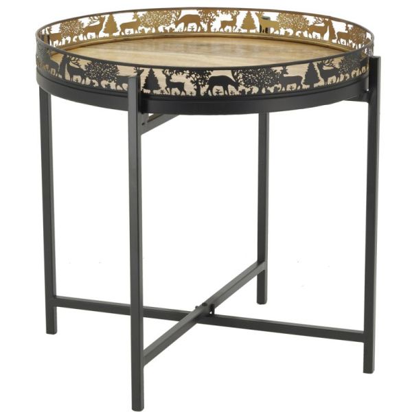 Table d'appoint Cerf en métal et bois
