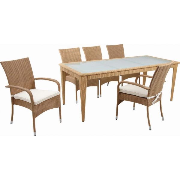 Table de jardin en polyrésine et verre - AUBRY GASPARD