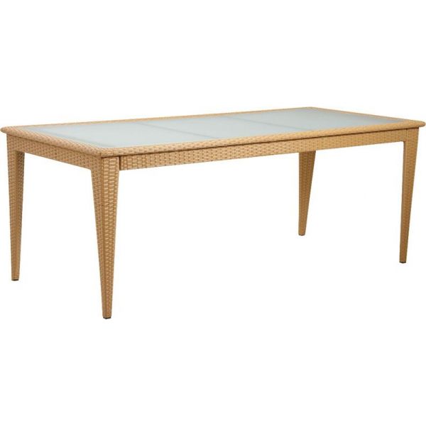 Table de jardin en polyrésine et verre
