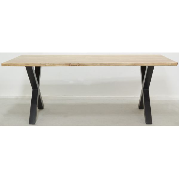 Table rectangulaire en acacia pied X - AUBRY GASPARD