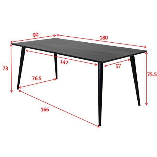 Table de repas en MDF et acier Dipp 180 x 90 cm - VENTURE HOME
