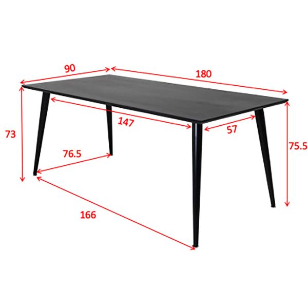 Table de repas en MDF et acier Dipp 180 x 90 cm - Venture Home