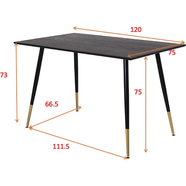 Table repas en MDF et acier Dipp 120 x 90 cm - VEN-0154
