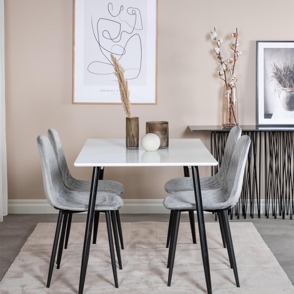 Table de repas en MDF et acier 120 x 80 cm Polar - VENTURE HOME