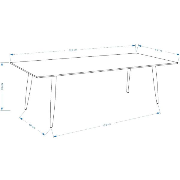 Table de repas en MDF et acier Polar 120 x 80 cm - Venture Home