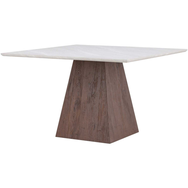 Table repas en MDF plateau effet pierre Cael 120 x 120 x 75 cm - 539