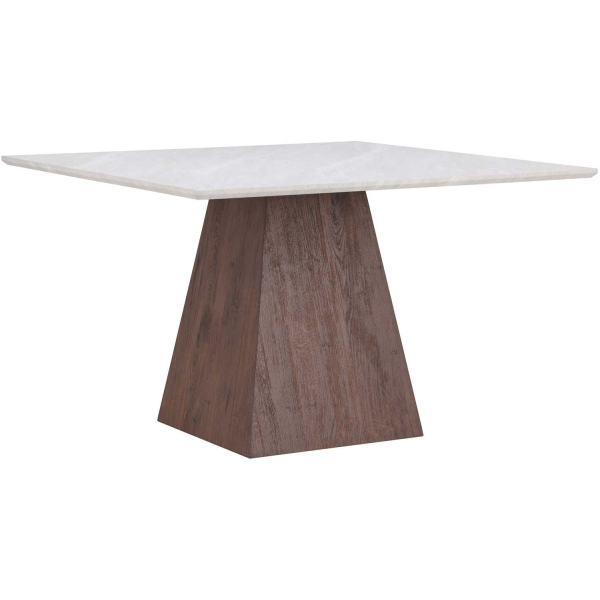 Table repas en MDF plateau effet pierre Cael 120 x 120 x 75 cm