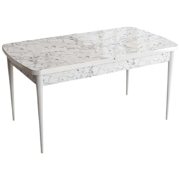Table de repas en aggloméré avec pieds en métal Han