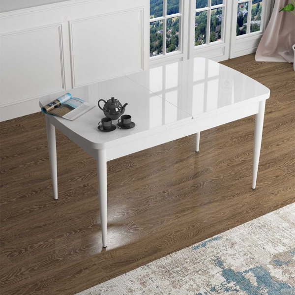 Table de repas en aggloméré avec pieds en métal Han - HANAH HOME