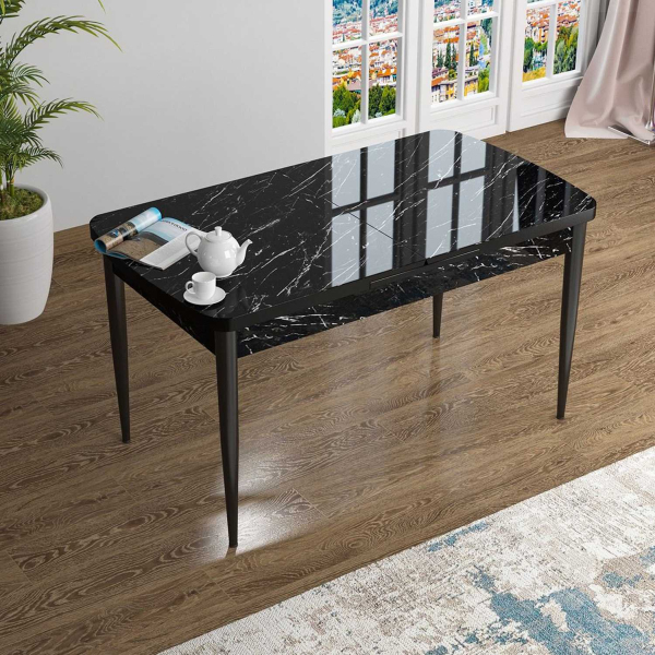 Table de repas en aggloméré avec pieds en métal Han - HANAH HOME
