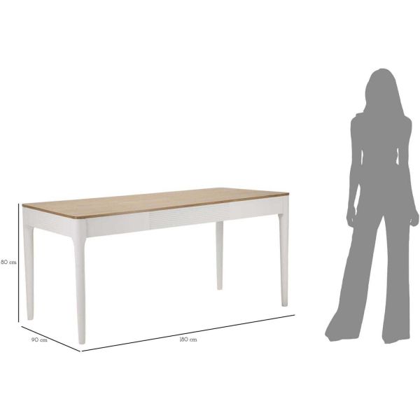 Table repas en bois Matera 180 x 90 x 80 cm - MAU-0431