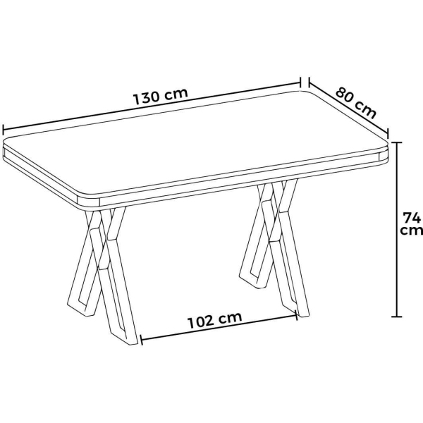 Table de repas design 130 x 80 cm Vals - ASI-2074