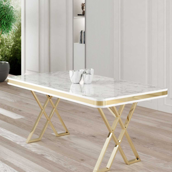 Table de repas design 130 x 80 cm Vals - HANAH HOME