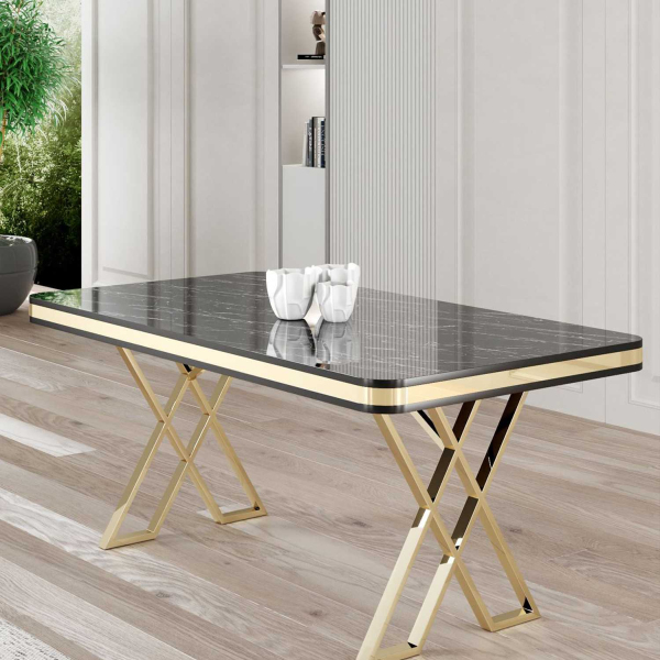 Table de repas design 130 x 80 cm Vals - HANAH HOME