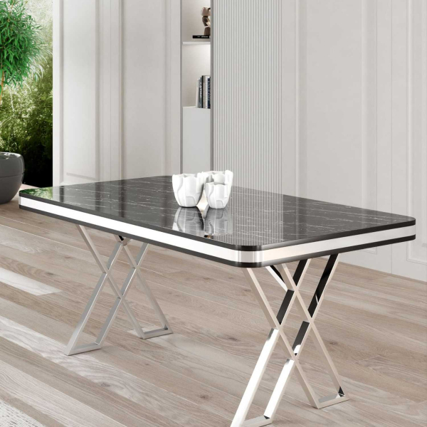 Table de repas design 130 x 80 cm Vals - HANAH HOME