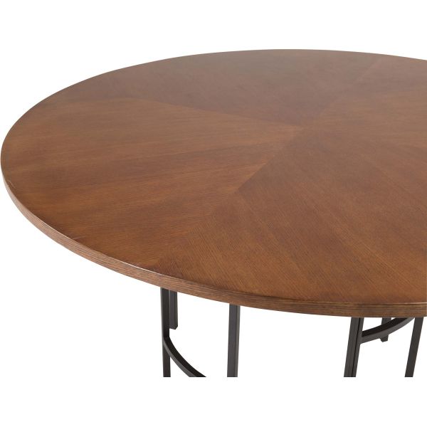 Table de repas effet bois et noir en MDF et acier Copenhagen 140 cm - VEN-0166