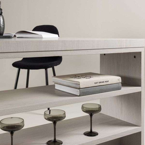 Table de repas 230 x 110 cm avec étagères Mika - 8
