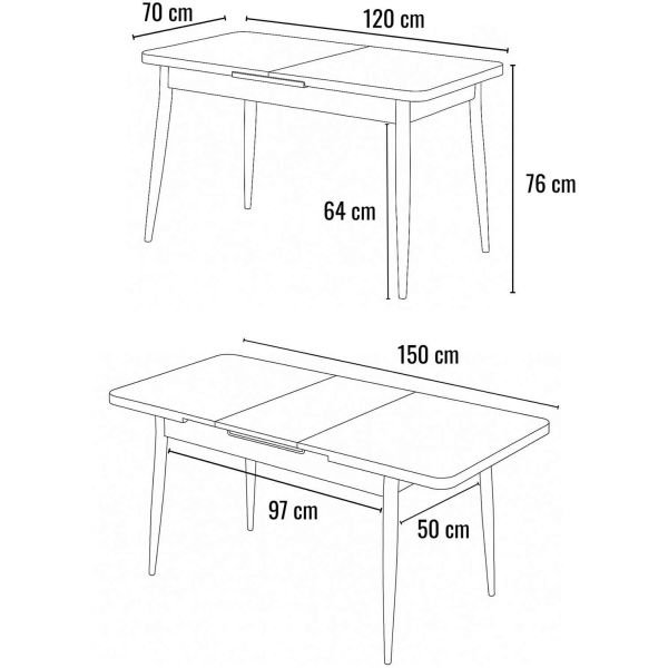 Table de repas extensible Aya - ASI-2728