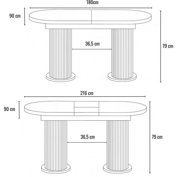 Table de repas extensible Gusto - ASI-2729