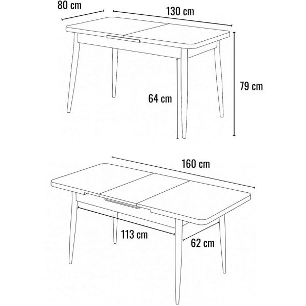 Table de repas extensible Mira - ASI-2727