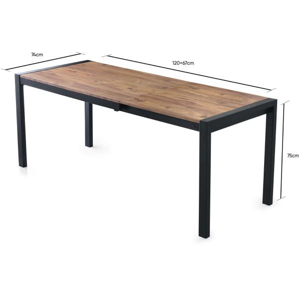 Table repas extensible en aggloméré et métal Silva - ASI-0527