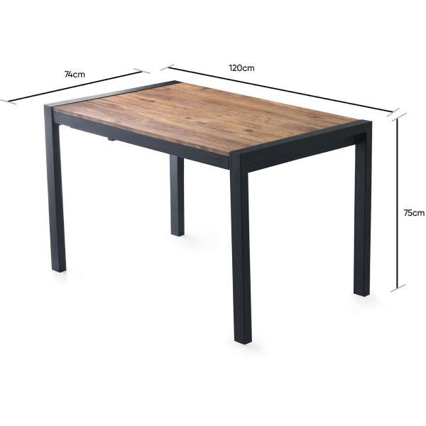 Table repas extensible en aggloméré et métal Silva - 519