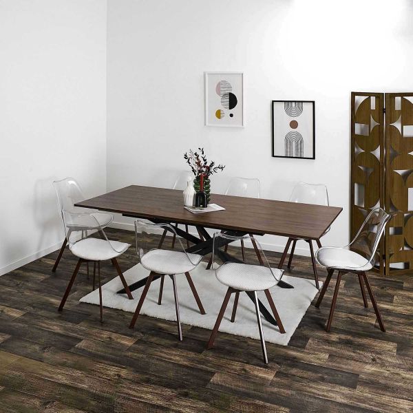 Table repas extensible en bois et métal 6 à 8 personnes Tiffany - 8