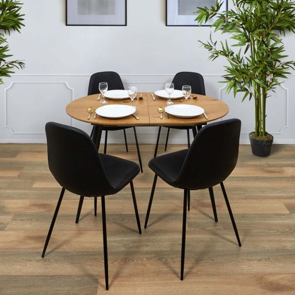 Table repas extensible en métal et bois 4 à 6 personnes - 8