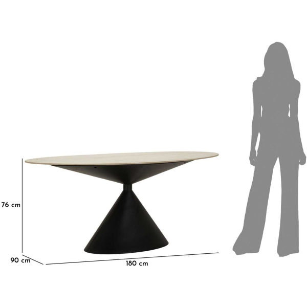 Table repas en métal et MDF Space 180 x 90 x 76 cm - MAU-0681