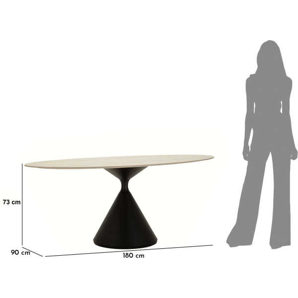 Table repas en métal et MDF Space 180 x 90 x 73 cm - MAU-0681