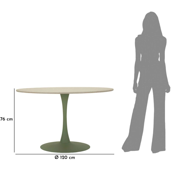Table repas en métal et MDF 120 x 76 cm - MAU-0680