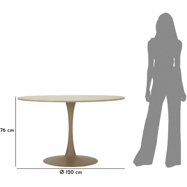 Table repas en métal et MDF 120 x 76 cm - MAU-0679