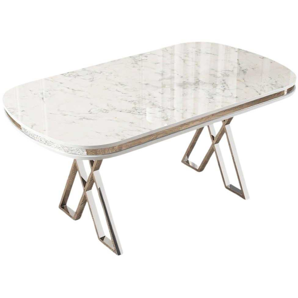 Table de repas ovale pieds en croix Zae