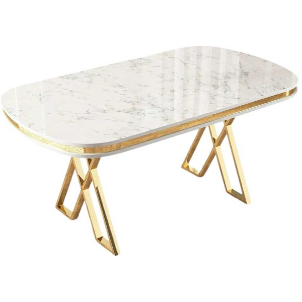 Table de repas ovale pieds en croix Zae