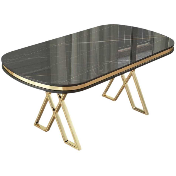 Table de repas ovale pieds en croix Zae