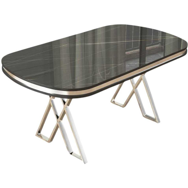 Table de repas ovale pieds en croix Zae