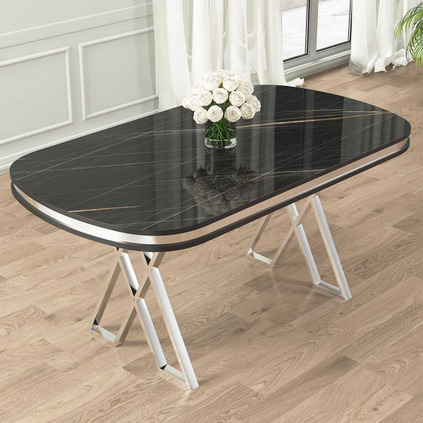 Table de repas ovale pieds en croix Zae - HANAH HOME