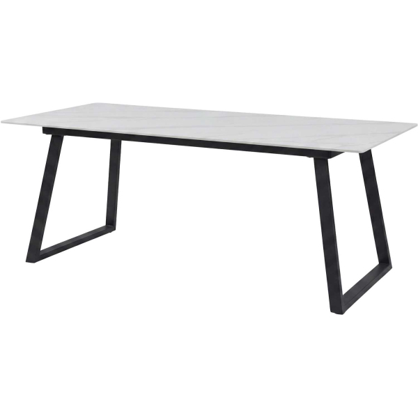 Table de repas 200 x 90 cm en pierre frittée Estelle - 5