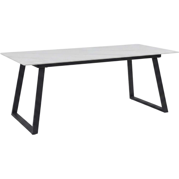 Table de repas 200 x 90 cm en pierre frittée Estelle