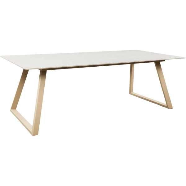Table de repas 200 x 90 cm en pierre frittée Estelle