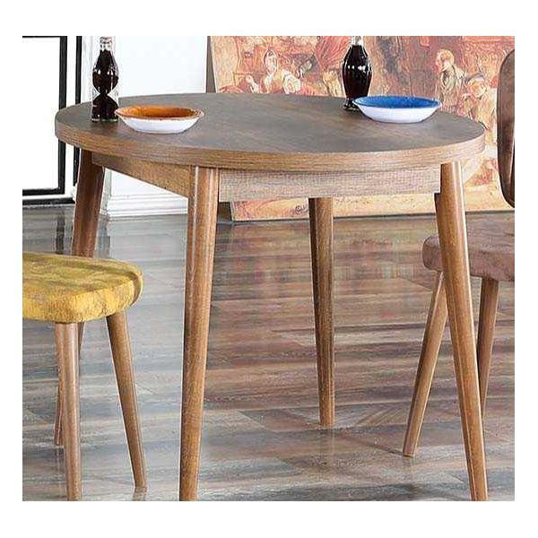 Table de repas ronde 90 cm en aggloméré Stil Barok - HANAH HOME