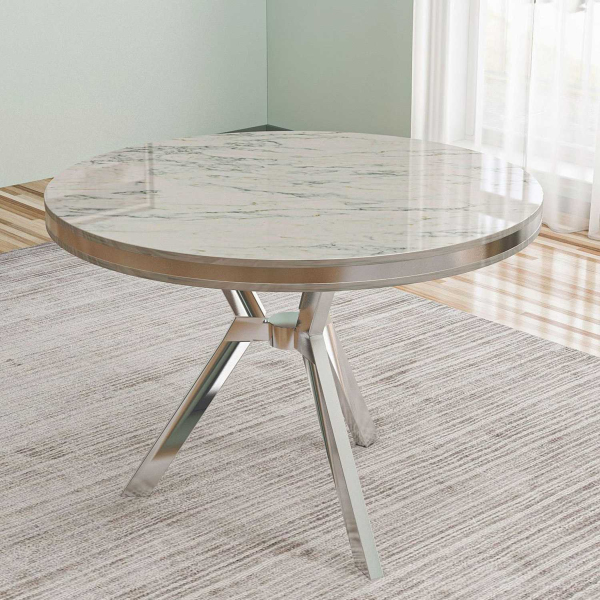 Table de repas ronde pieds métal Mos - HANAH HOME
