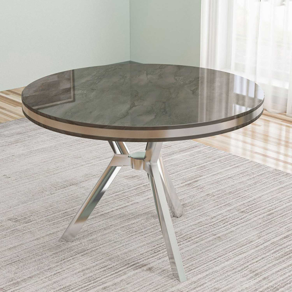 Table de repas ronde pieds métal Mos - HANAH HOME