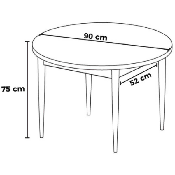 Table de repas ronde avec pieds métal Tor - ASI-2057