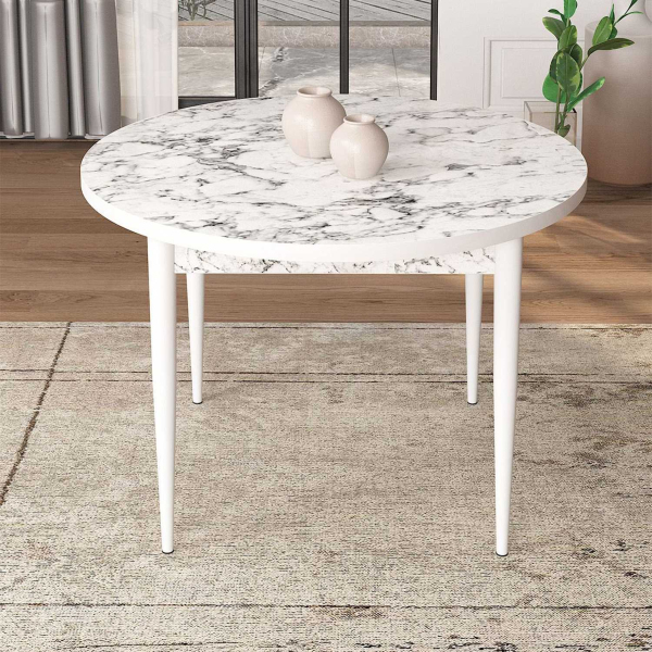 Table de repas ronde avec pieds métal Tor - HANAH HOME
